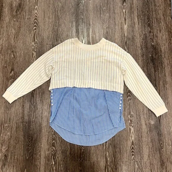 NWT Anthropologie French Terry Twofer Sweatshirt - Picture 4 of 6